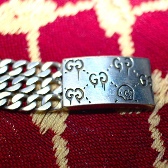 Gucci Ghost Silver Bracelet Size 19 - Picture 1 of 8